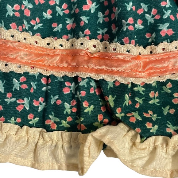 Vintage Pioneer Barbie Green Calico Ruffle Prarie Dress - Picture 6 of 7